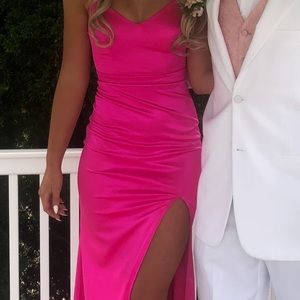 Hot pink prom dress